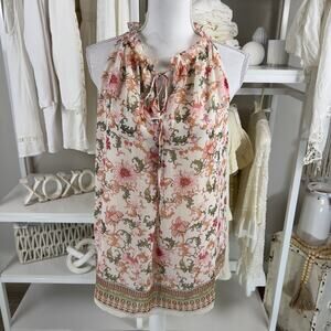 Max Studio women's size medium floral lightweight summer sleeveless top #2634